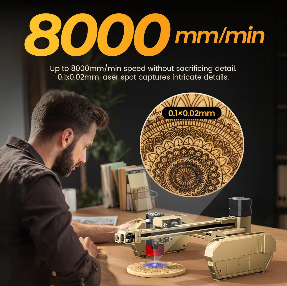 AlgoLaser T150 Portable Laser Engraving Machine Desktop Board Leather Printing Puzzle Your Marking Machine