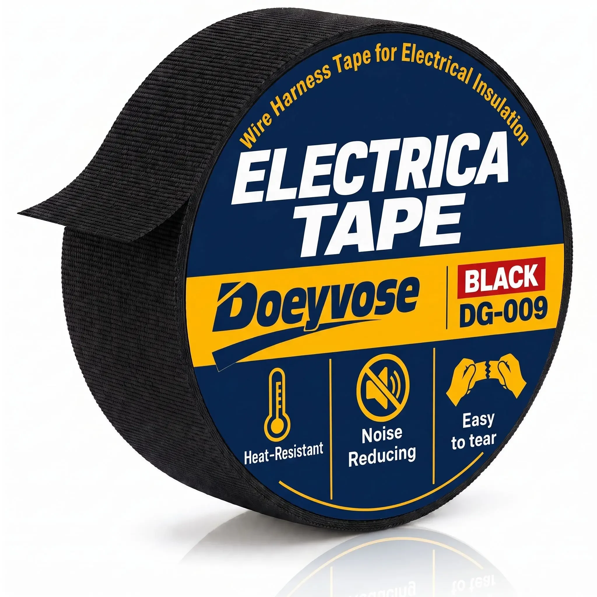 Tear Resistant Electrical Cloth Tape Flame Retardant Heat Resistant Auto Wire Harness Protection Tape