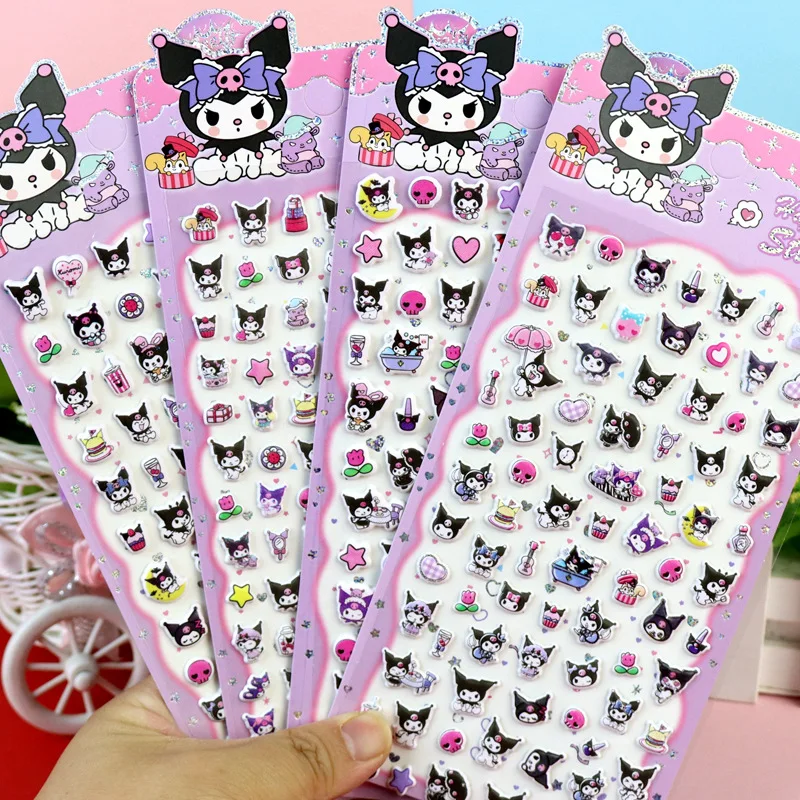 1Pc Sanrio Hello Kitty Kuromi 3D Bubble Stickers Melody Cinnamoroll Mobile Phone Case Notebook Cup Suitcase Guitar Toy Sticker