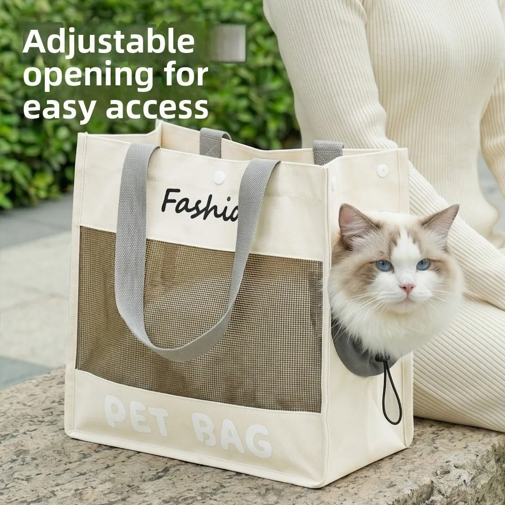Soft Breathable Pet Carrier Bag Large Capacity Mesh Pet Tote Bag Comfortable Convenient Cats Carrying Case Daily Walking