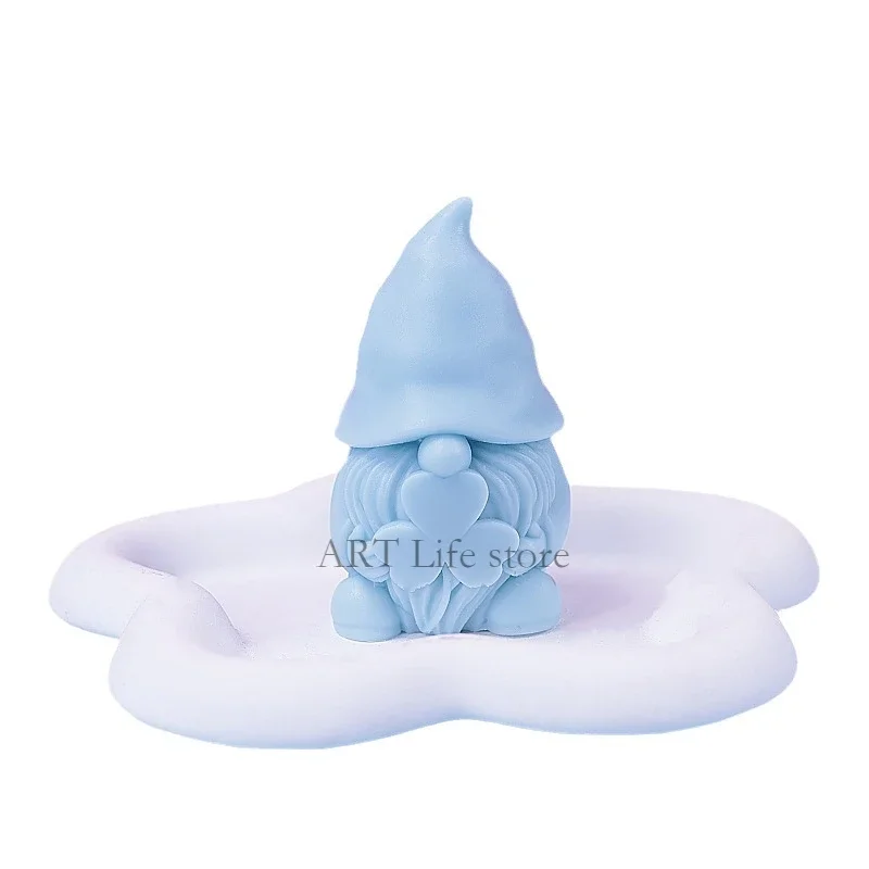Christmas Dwarf Silicone Candle Mold 3d Santa Claus Aromatherapy Plaster Resin Soap Making Chocolate Ice Baking Tools Home Gifts