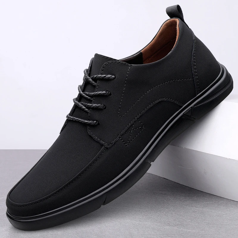 Luxury Brand Men Comfortable Two-layer Frosted Leather Casual Shoes Fashion Autumn New Style Lace Up Men's Sports Leather Shoes