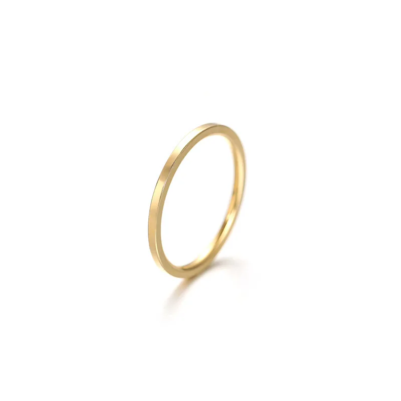 2mm Slim Stainless Steel Gold Plated Ring for Women – Minimalist Band