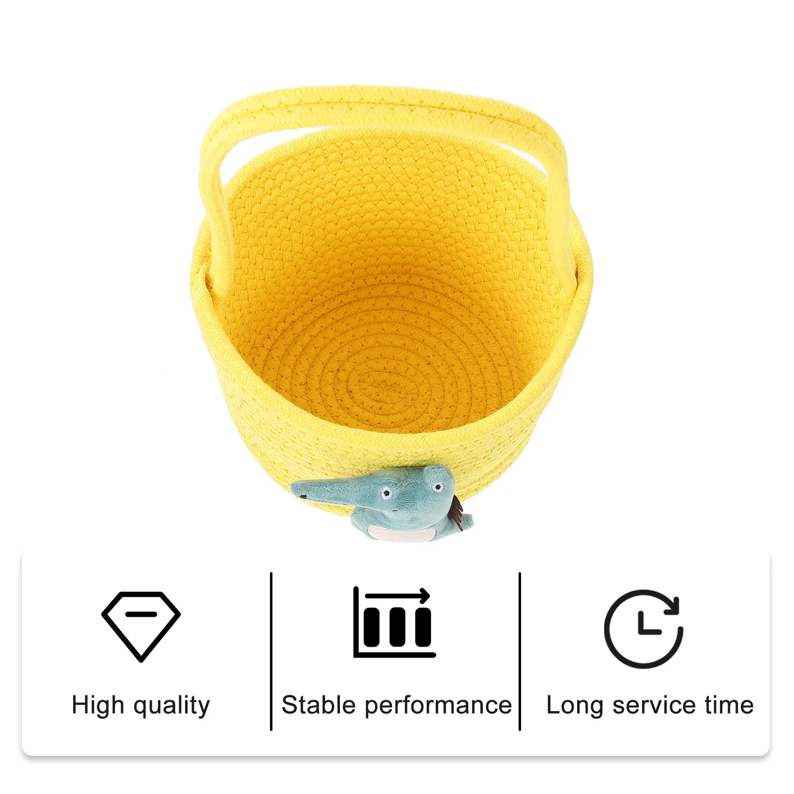 

Portable Storage Basket Hand-Held Woven Cotton Rope Simple Storage Basket for Home Kitchen Desktop Sundries Organizer Container