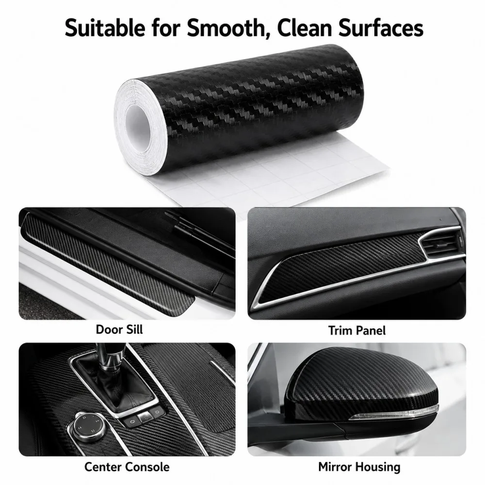 1m-10m Car Door Edge Guards Door Sill Protector Waterproof 3D Carbon Fiber Anti Collision Film Scratch Cover Strip Stickers Tape