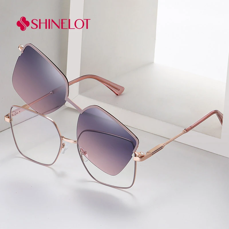 

91710 Men Clip on Sunglasses Polarization Optical Magnetic Sun Glasses High Quality UV400 Shades Outdoor Square Glasses