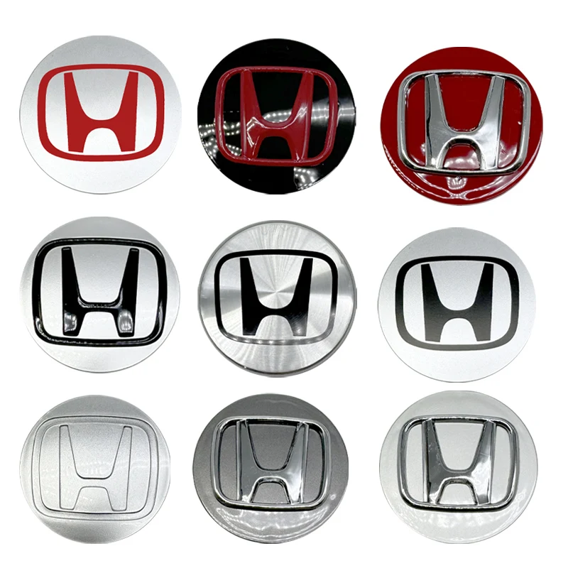 4pcs 58mm 62mm 69mm Hub Caps Car Wheel Center Caps For Honda Fit Jazz GK5 Civic Type-R CRV Pilot Accord Insight Spirior City HRV view 2