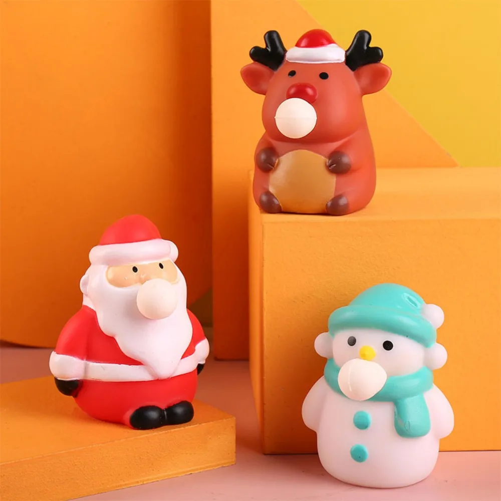 Christmas Toys Anti Stress Balls Santa Claus Snowman Elk Decompression Squeeze Sensory Toys Kids Christmas Party