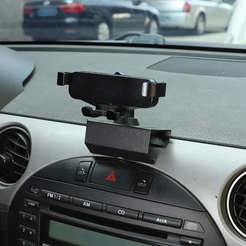 

For Mazda MX 5 NC 2009-2015 Stainless Steel Black Car Mobile Phone Bracket GPS Navigation Bracket Interior Car Accessories