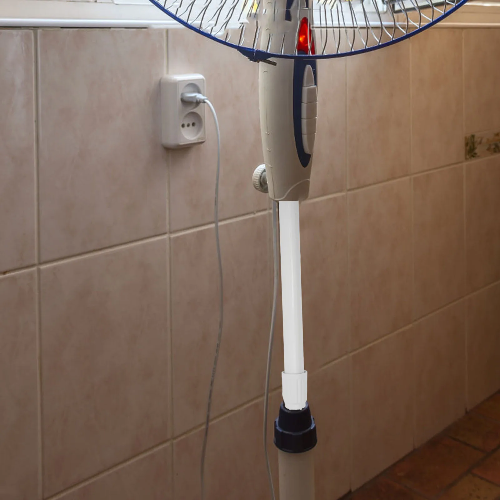 

Pole Support Rod Floor Fan Column White Electric Standing Adjustable Height Stainless Steel Compatible Devices Practical Utility