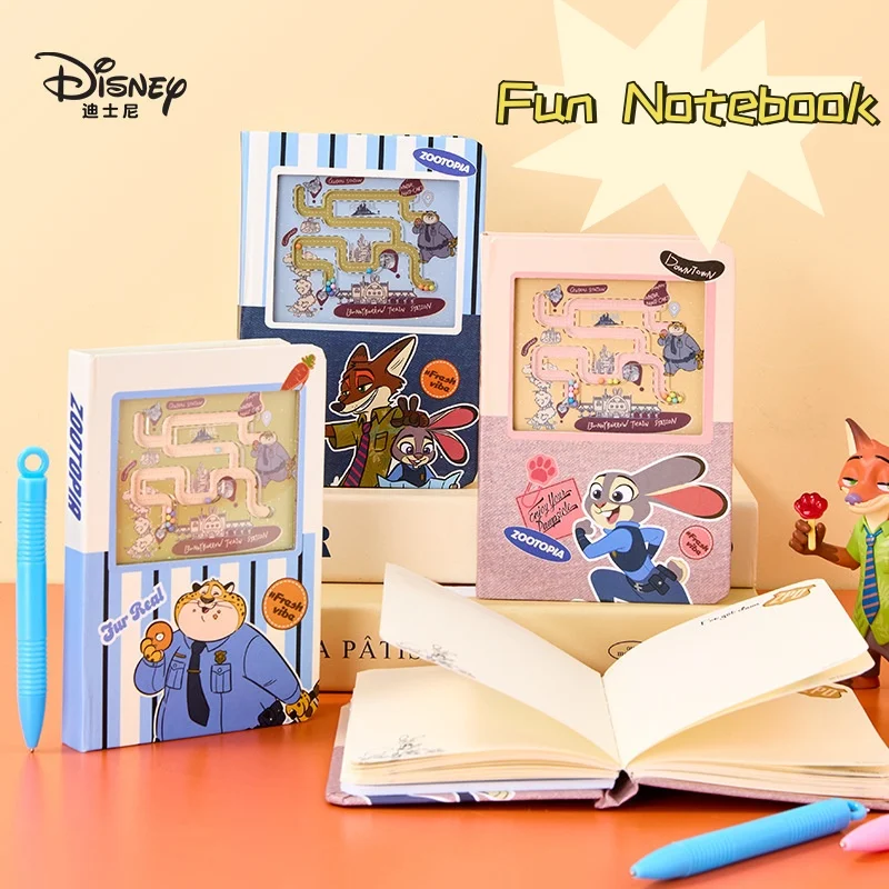 

Disney Zootopia Judy Nick Fun Maze Notebook Student Cartoon Diary Creative Stress Relief Zootopia Planner Children's Stationery