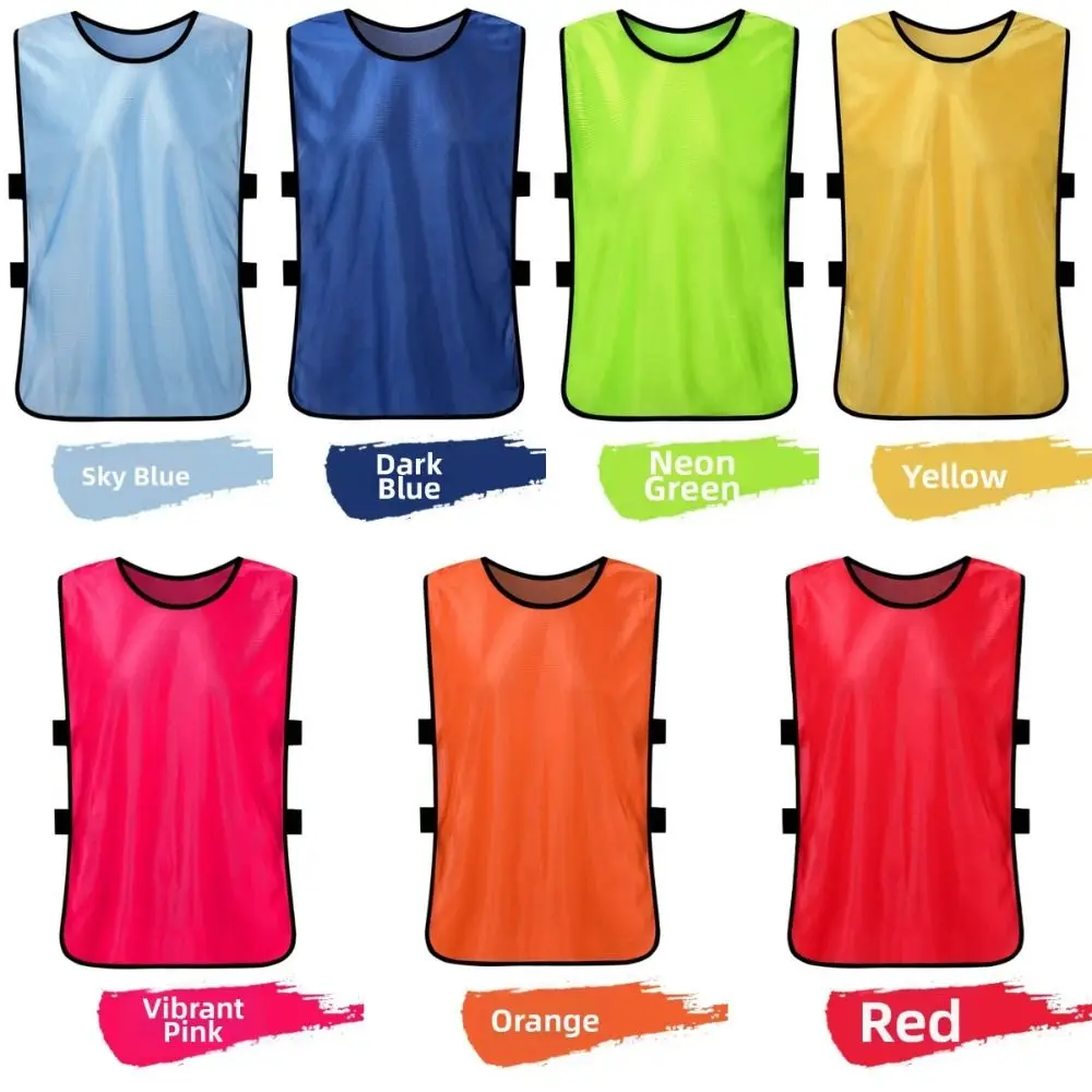 

Quick Drying Sports Training Vest Sweat Uptake Custom Printed Logo Soccer Vest Mesh Fabric 35*56cm Size Practice Bib Vest For