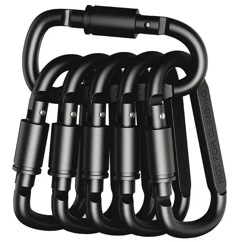1/5pcs Carabiner Set For Key Camping Survival Outdoor Keychain Clip Alloy Aluminum Tactical Caribiner Hook Karabiners