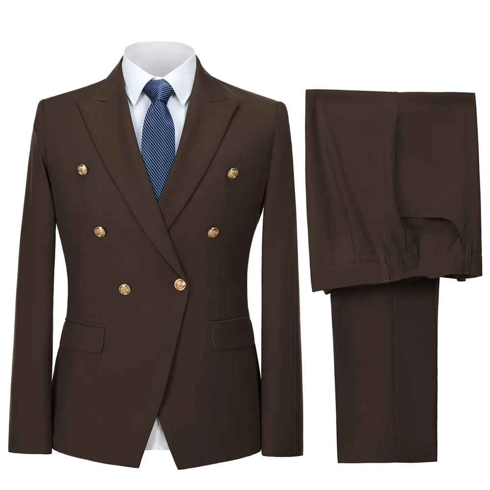 

Double Breasted Men's Suits Fashion Design Groom Tuxedo Wedding 2 Pieces Jacket Pants Male Blazer Set