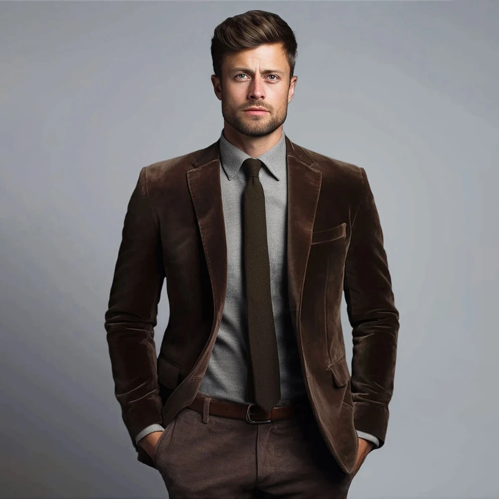 

Elegant Men's Suits 2 Piece Jacket Pants Sets Formal Single Breasted Notch Lapel Slim Fit Male Clothing Customzied Blazer Terno