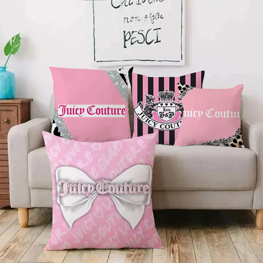 

Fashion J-Juicys pink C-Couture Pillow Covers Cartoon Sofa Decorative Home Double-sided Printing Short Plush Cute Cushion Cover