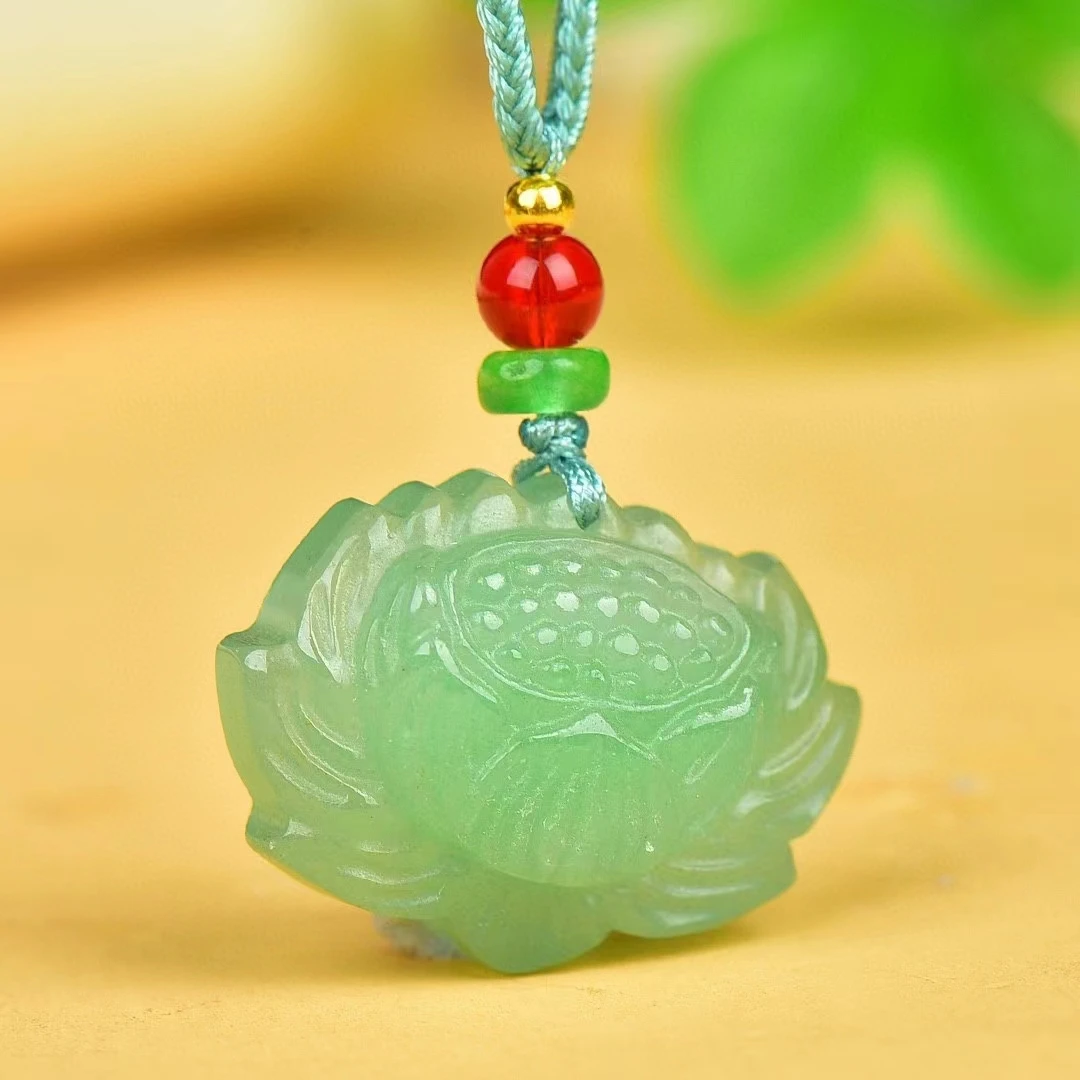 Pendentif en Pierre Verte Naturelle Aventurine pour Homme et Femme, Amulette de Pureté Annie, Bijoux Fins, Breloques de Mascotte