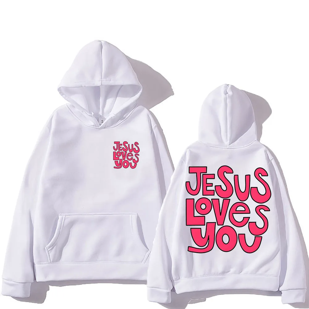 

Sudaderas Hoodie Jesus Loves You Comfortable Vintage Sweatshirts Long Sleeve Hooded Retro Clothes Moletom Gothic Manga Pullovers