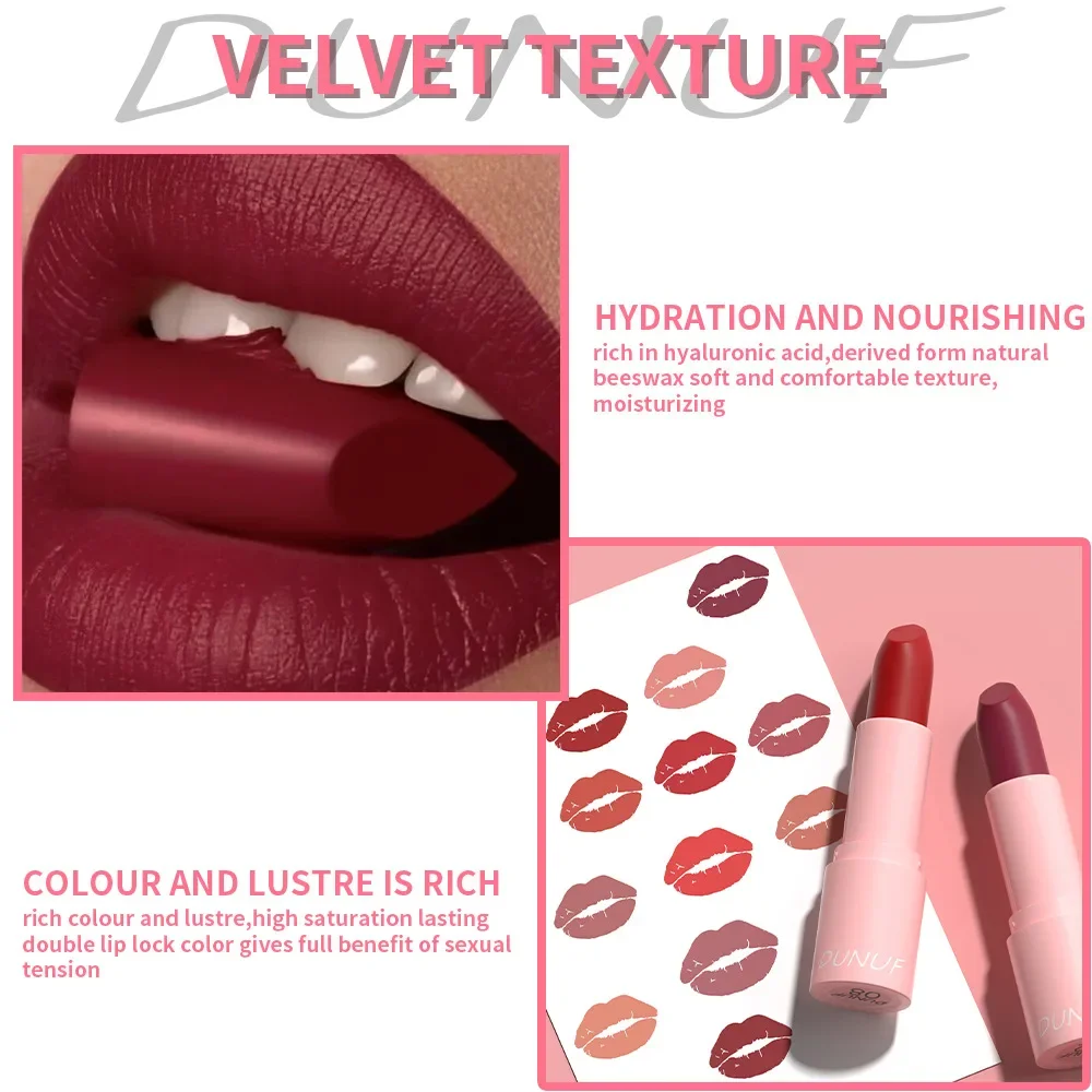 High Quality Matte Lipstick Waterproof Silky Lip Gloss Non-Stick Cup Lip stick Sexy Red Liptint Durable Lip Mud Lasting Makeup