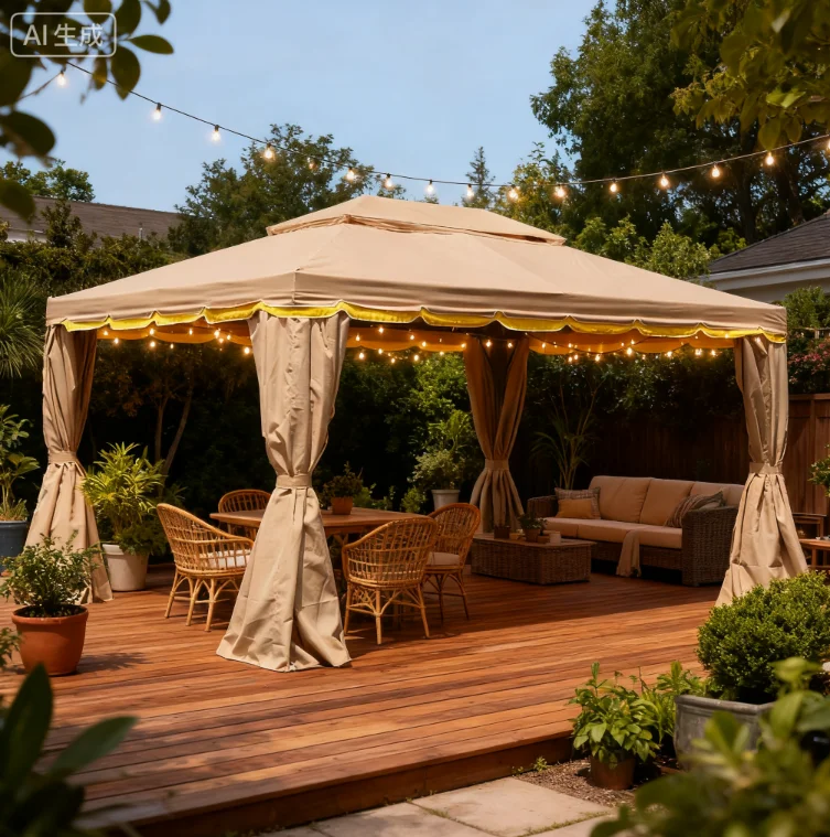 

Large Roman Gazebo Canopy - Outdoor Patio Sunshade Tent ，Heavy Duty Four-Corner Shelter for Home Garden Commercial Stall