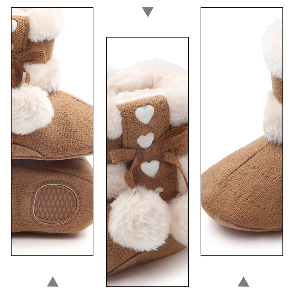 1 زوج طفل عيد الميلاد أحذية دافئة القطن Bowknot الشتاء Prewalkers أحذية الرضع طفل Prewalkers أحذية الشتاء أحذية عيد الميلاد ،