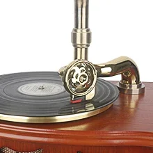 Bruine Vintage Klassieke Huisdecoratie Retro Antieke Grammofoon Draaitafel Vinyl Platenspeler Stereo Speakers Systeem