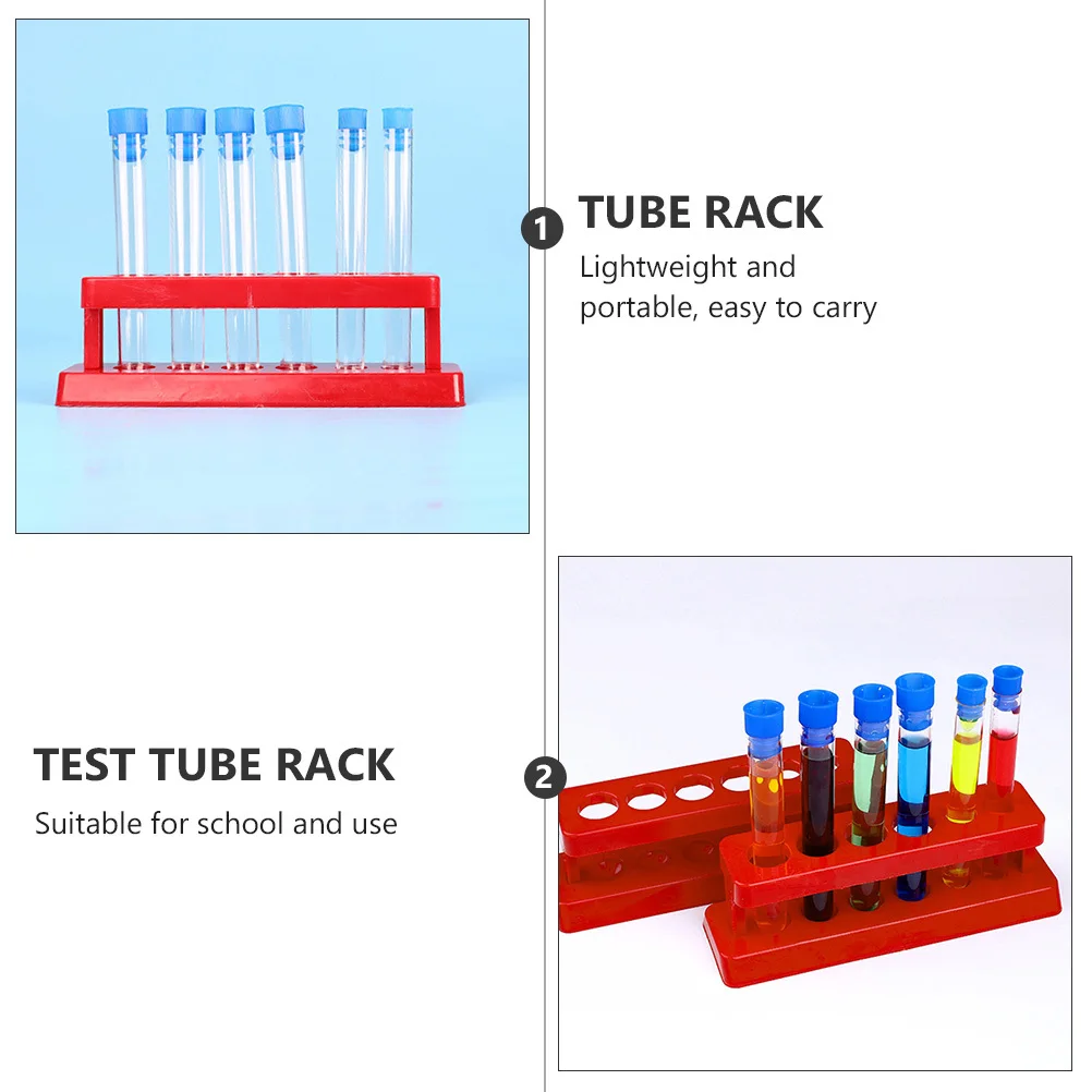 

5Pcs Test Tube Rack Plastic Durable Lightweight Practical Lab Holder School Teaching Equipment Test Tube Rack Storage Holder