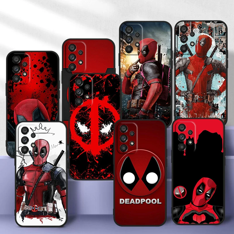 Deadpool Marvel Funny For Samsung A14 A54 A34 A73 A53 A33 A23 A13 A32 A72 A52 A32 A22 A03 A02 Silicone Black Phone Case Fundas