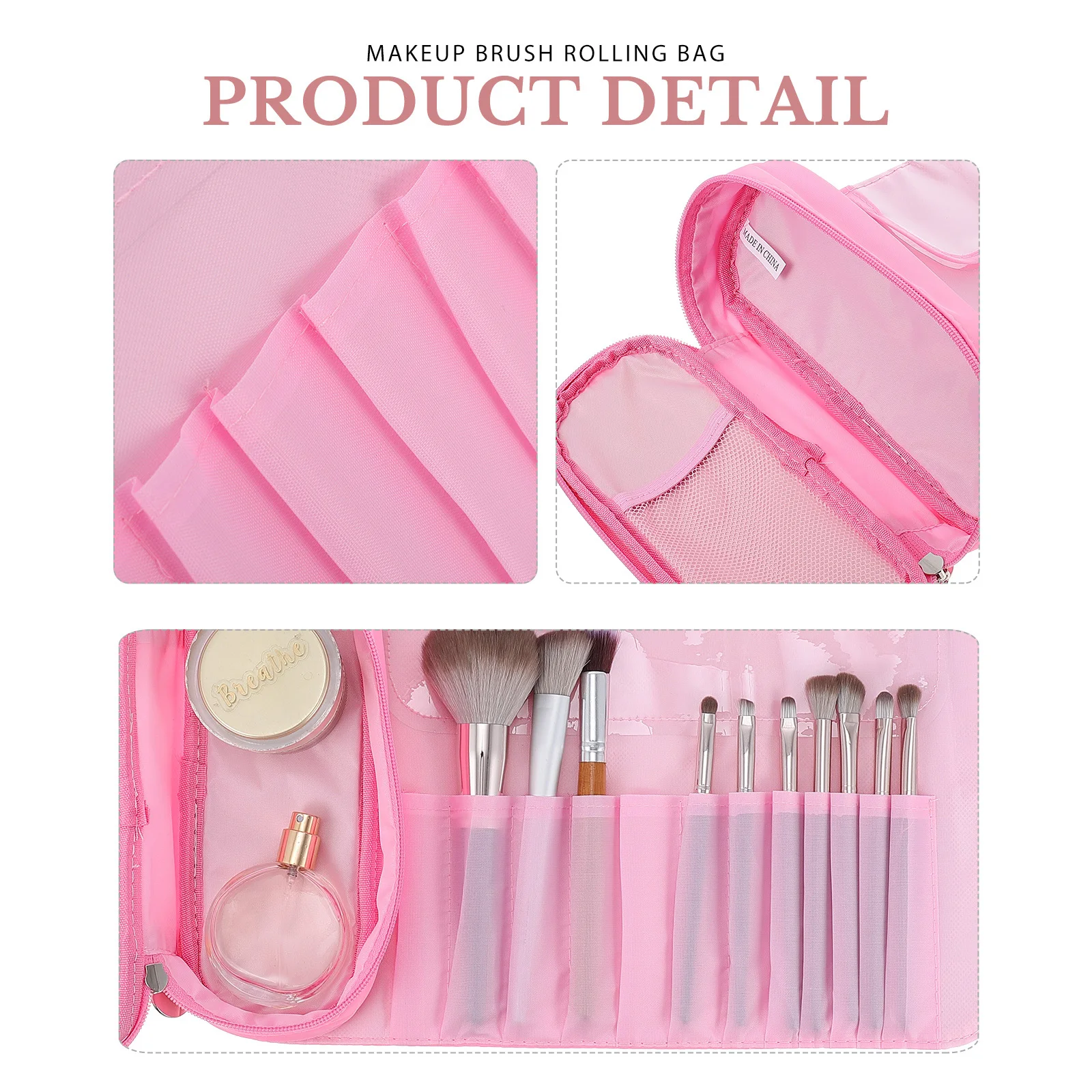 

Portable Makeup Brush Bag Durable Folding Brush Organizer Travel Storage Pouch Multipurpose Portable Makeup Bag
