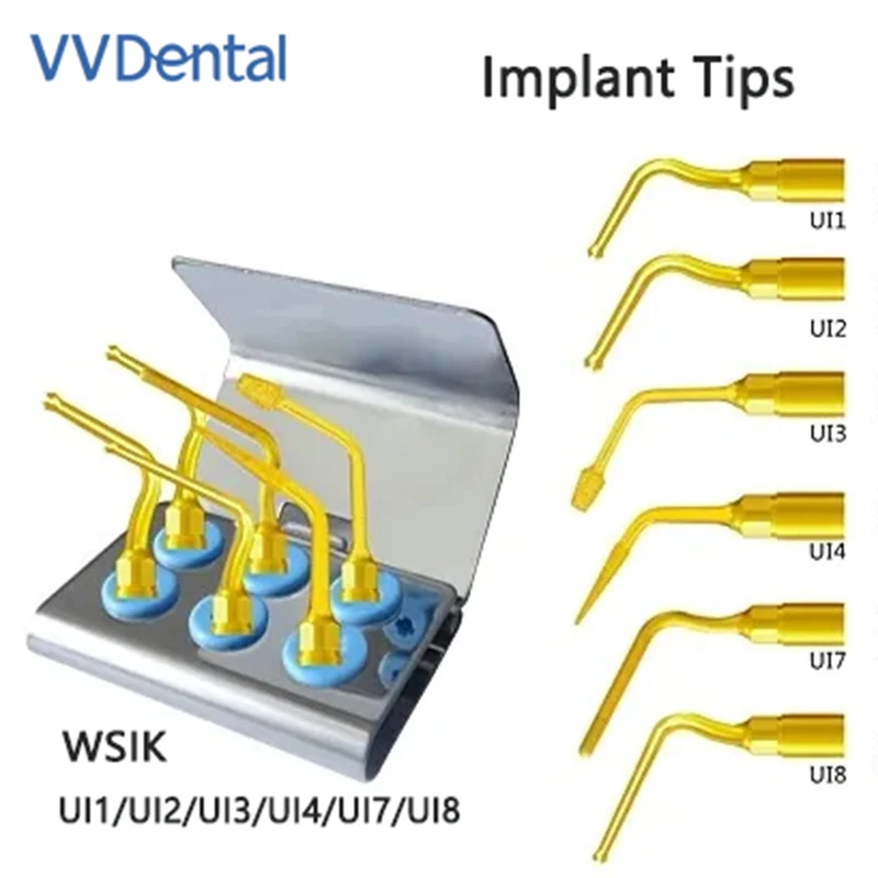 

VV Dental Ultrasonic Piezosurgery Tips Implant Tips Set Kit Compatible With Woodpecker Handpiece UI1/UI2/UI3/UI4/UI7/UI8