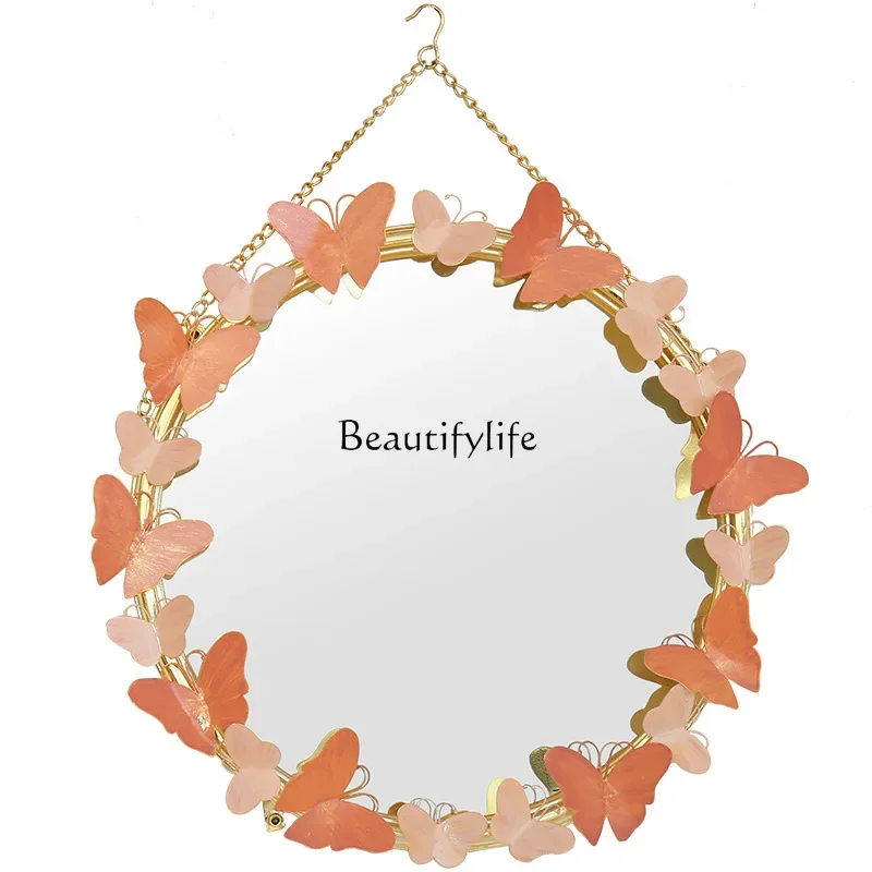 FG43*Design Metal Simple Dresser Decorative Style Makeup Desktop Oval Mirror