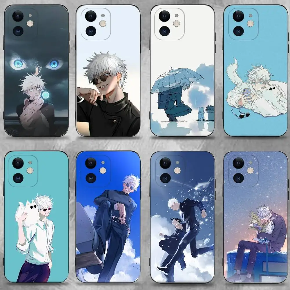 

S-Satorus G-Gojos Phone Case For iPhone 16,15,14,13,12,11 Plus,Pro Max,XS,X,XR,SE,Mini,8,7,Soft Silicone Black Cover