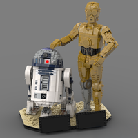 NEW 392PCS star battle Movie MOC R2-D2 and C3PO Diorama base model DIY creative ideas child toy Assembly Puzzle birthday Gift