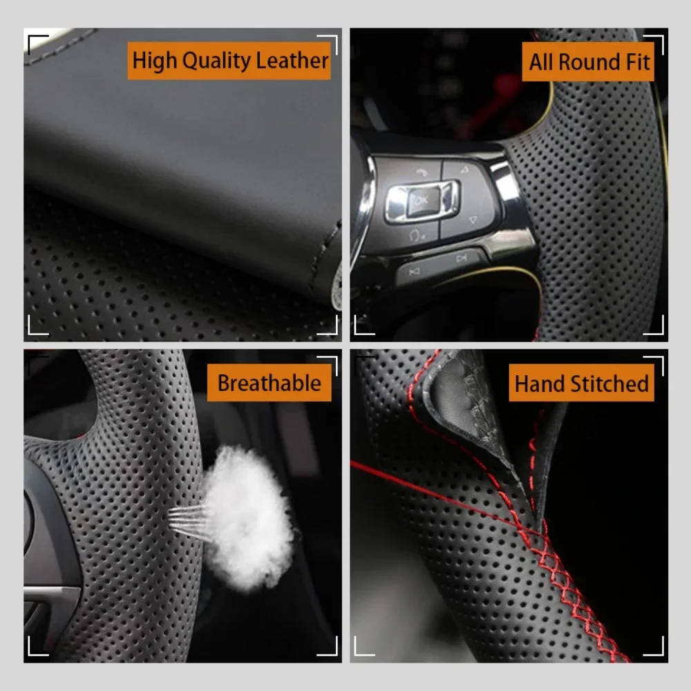 Hand-stitched DIY Artificial Leather Car Steering Wheel Cover For Mercedes Benz W639 Viano Vito VW Crafter Steering Wheel Braid