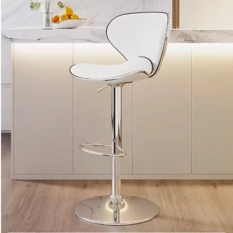 

Bedroom Modern Nordic High Stools Kitchen Adjustable Lift Backrest Bar Swivel Bar Counter Chairs Banks Dining Seat Furniture