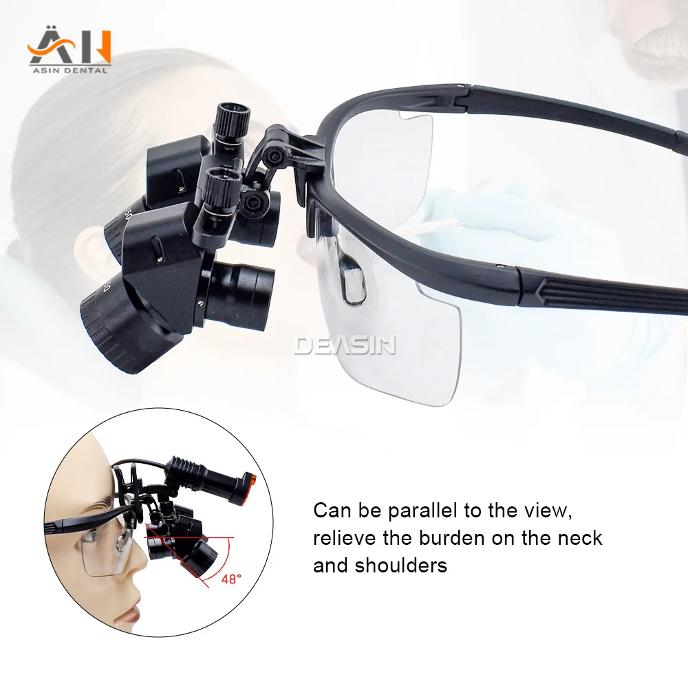 Nuevas lupas dentales ergonómicas, lupa Binocular ajustable 4x-6x Ergo con luz de 5W, fuente de energía eléctrica inalámbrica Dental