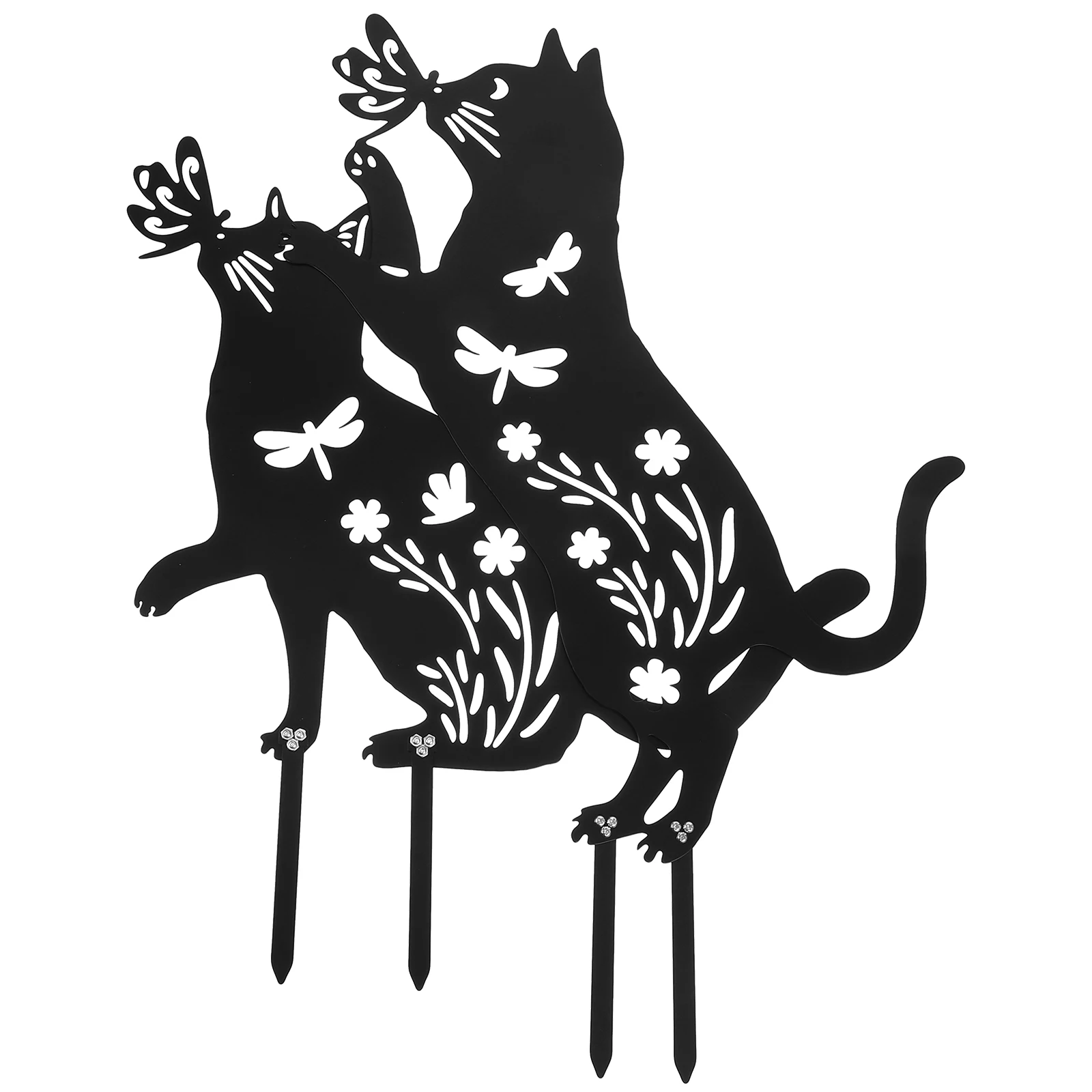 

2pcs Metal Animal Garden Stakes Vibrant Lawn Ornaments Outdoor Yard Adorable Animal Insert Stake Ground Insert Decor Iron Patio