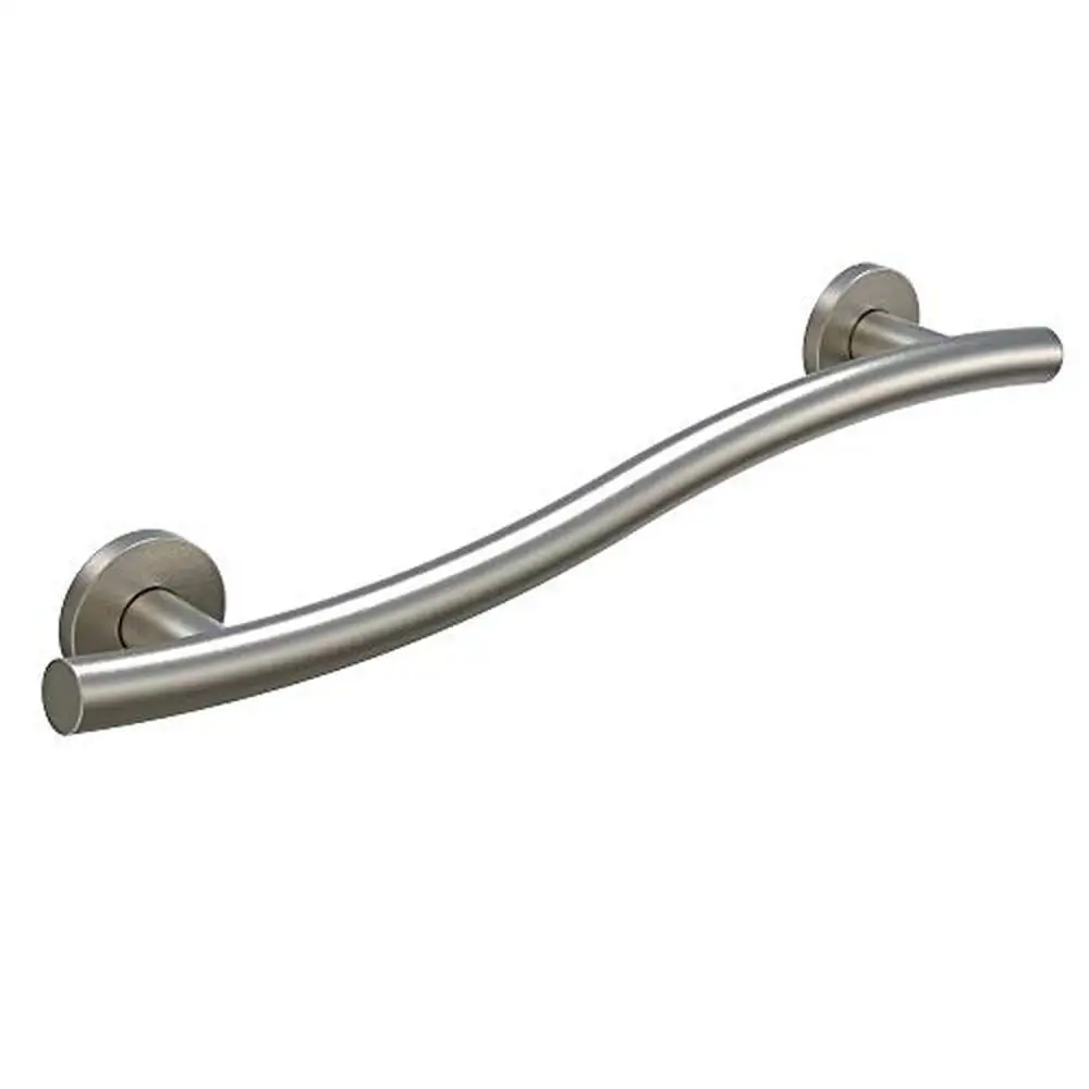 Wave Grab Bar 1.25 Dia x 24 In. Stainless Steel Brushed Nickel ADA Compliant Support Easy Install & Versatile Application