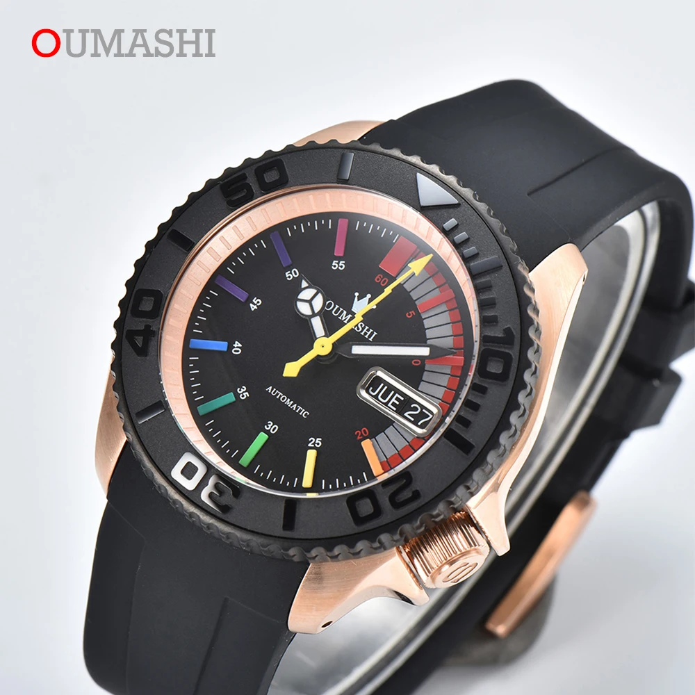 NH36 OUMASHI Men's Watch New Men's Luxury Automatic Mechanical Stainless Steel Waterproof Sapphire Glass Dual Calendar Watch