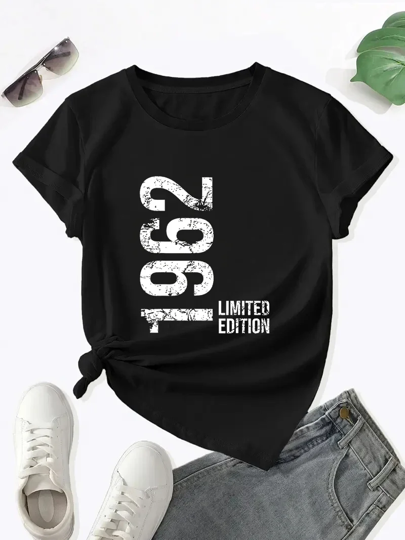 

1962 LIMITED EDITION Commemorative Top Women's T-shirt Summer Short Sleeves Round Neck Fashion