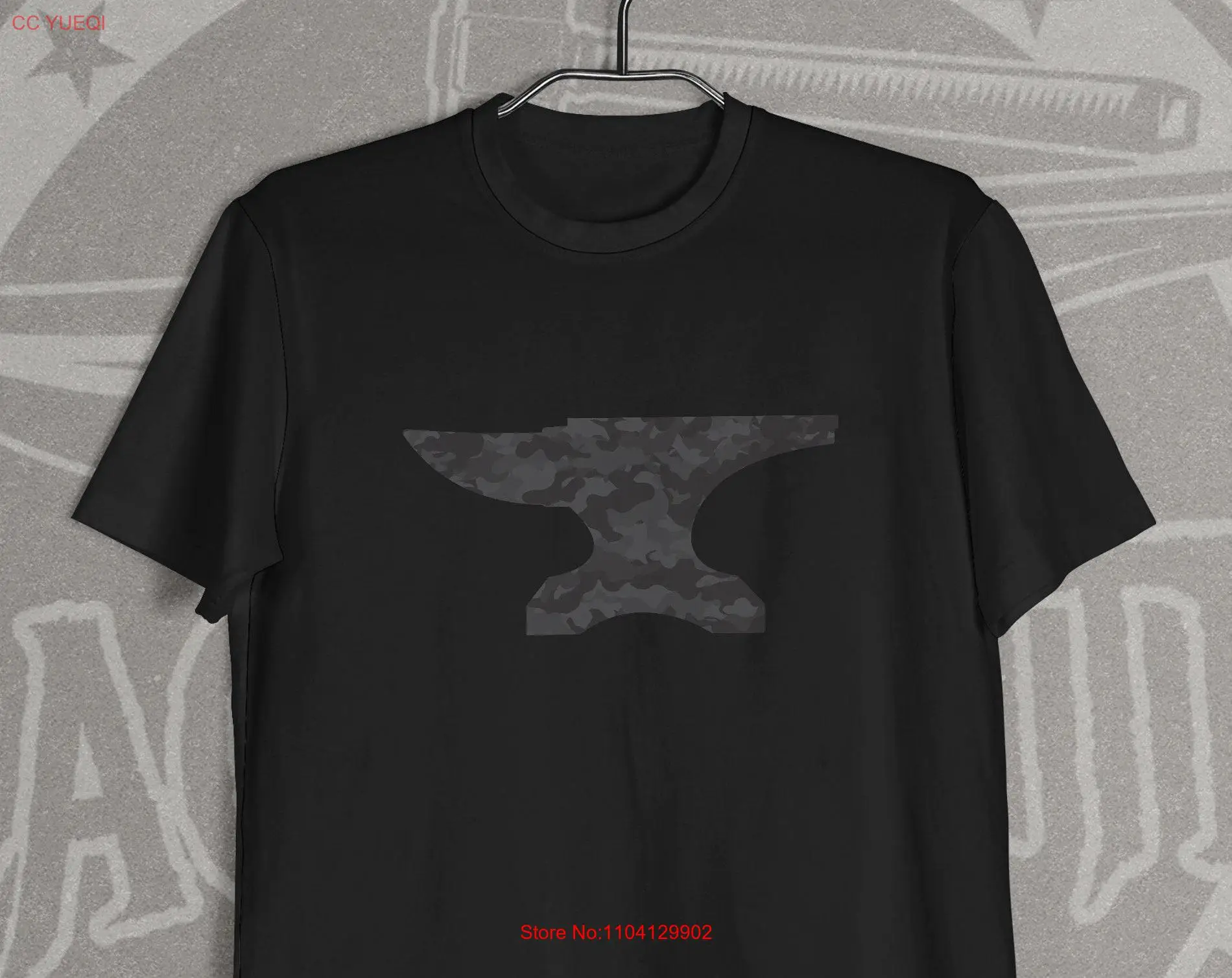 Blacksmithing T Shirt for Blacksmith Metalworker Farrier Camo Anvil long or short sleeves