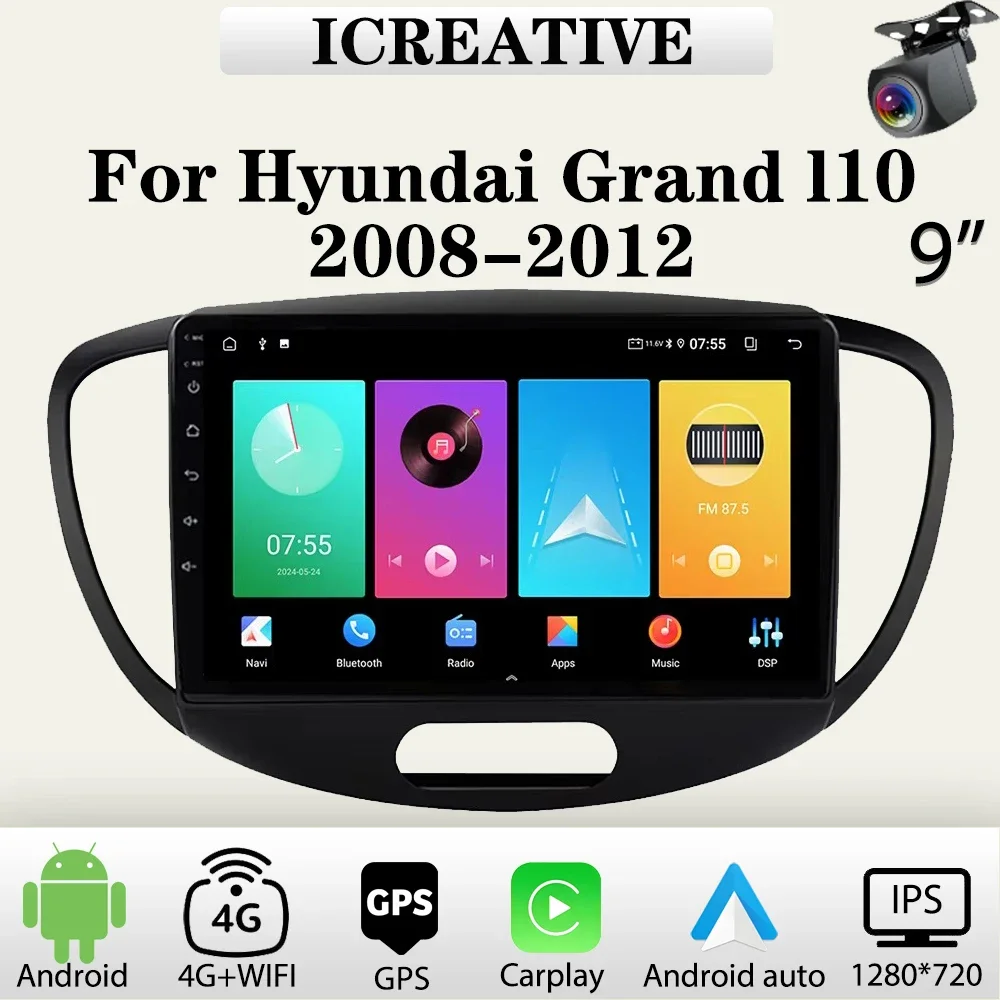

Android Car Radio for Hyundai Grand I10 2008-2012 Multimedia Carplay Player 2Din Car Stereo Autoradio Head Unit Navigation GPS