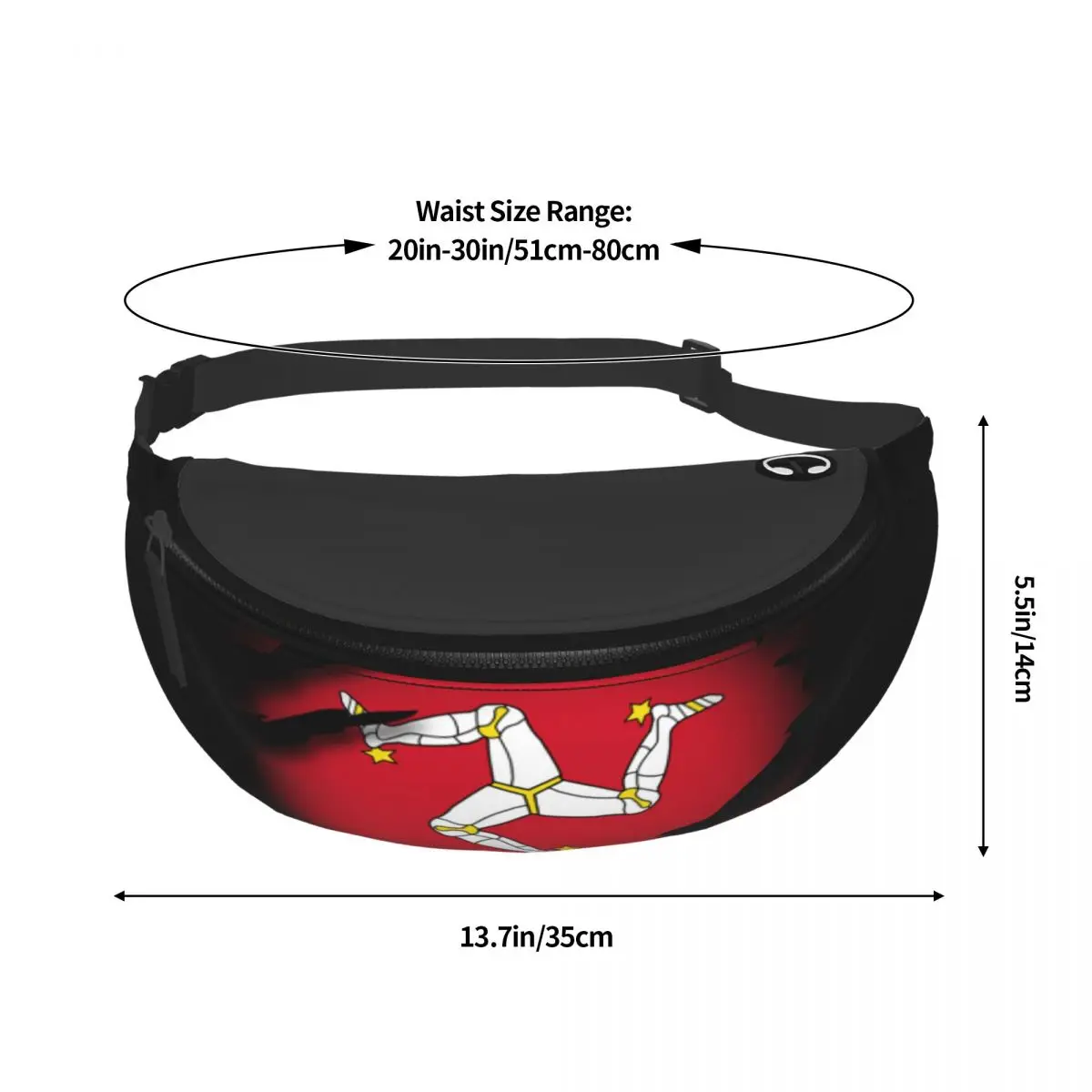 Isle Of Man Flag Fanny Pack Mulheres Homens Moda Crossbody Saco Da Cintura para Camping Biking Telefone Money Pouch