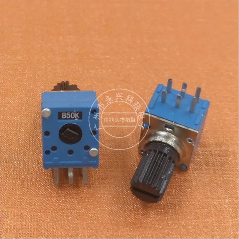 5PCS 6Pin RK097G Dual Audio Power Amplifier Potentiometer B50K B503 Plastic Handle 10mm