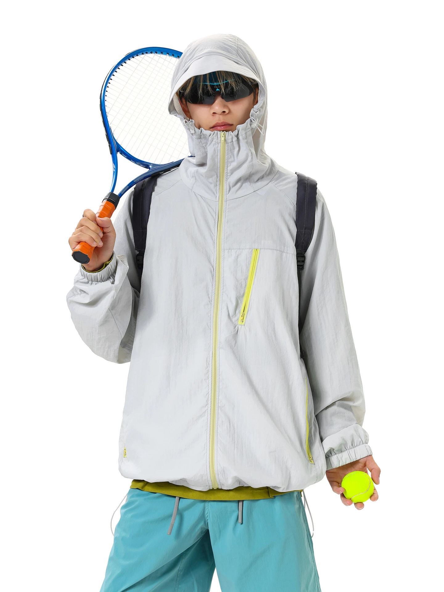 

Sun Protection Hat Jaet Loose Fit Lightweight Spring Outdoor ex Faionable Youth Nylon Zipper Closure Long Sve Coat