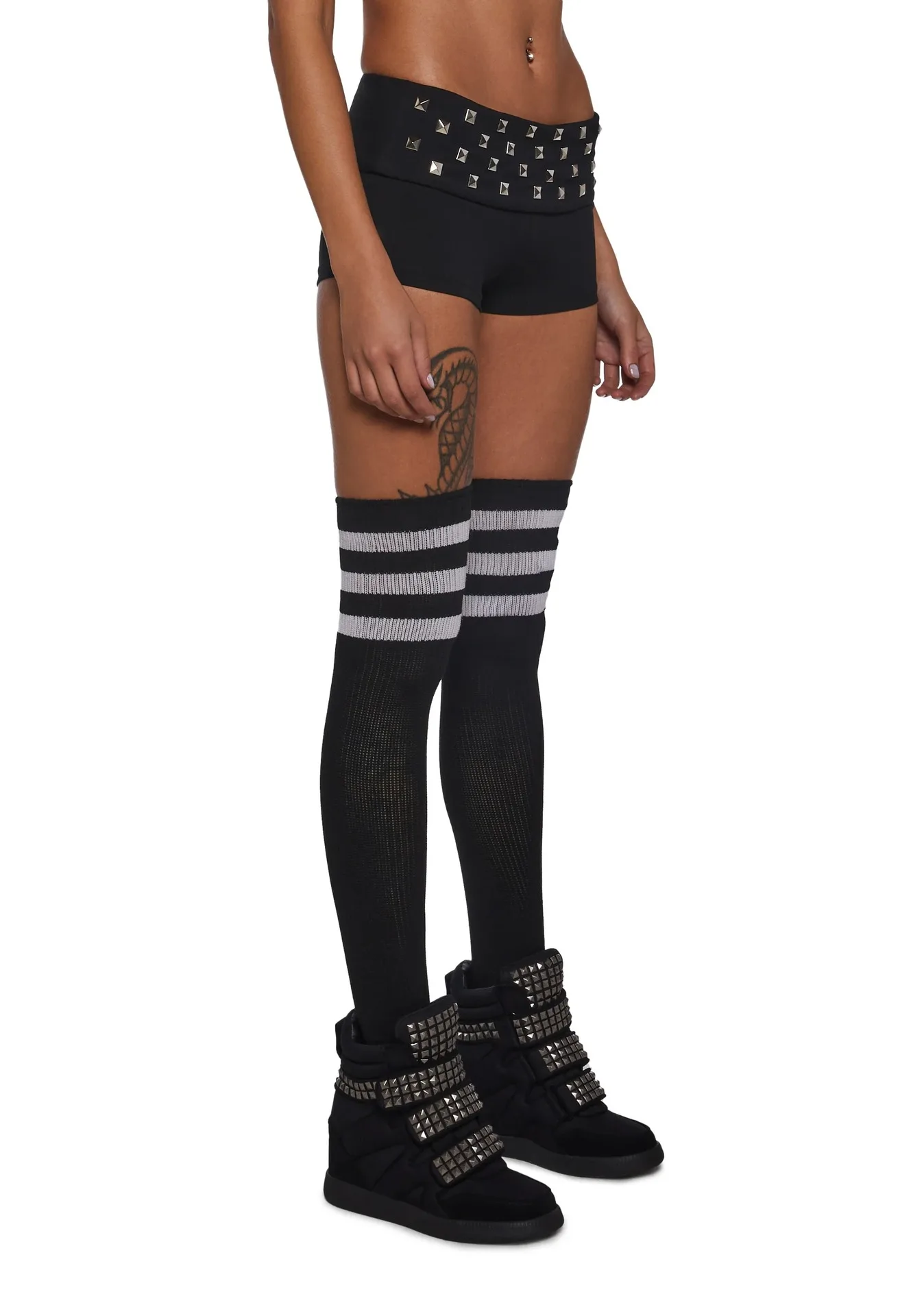 Y2K Punk Rivet Sexy Spicy Girl Women Shorts Ins Personality Fashion Ultra Short Hot Pants