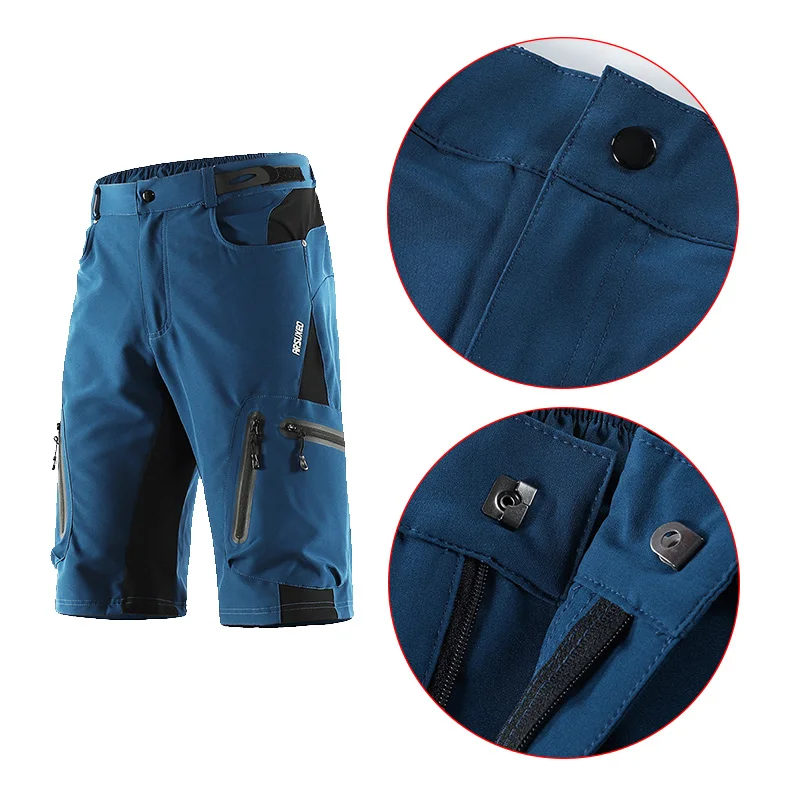 ARSUXEO Herren Lockere Fahrradshorts Mountainbike Ohne Sitzpolster Atmungsaktiv Bequem Leichte Radhose – Detail 5
