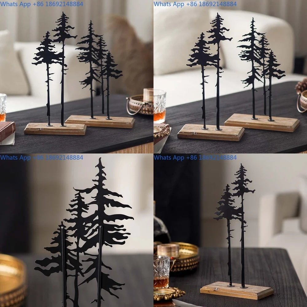 

Black Forest Table Decor Vintage Rustic Christmas Ornament Metal Art Piece for TV Console