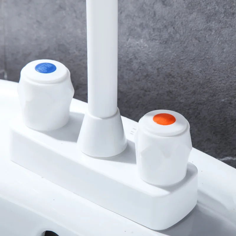 Bathroom Sink Faucet Basin Faucet Plastic Hot and Cold Water Single Hole Double Hole Kitchen Single Handle Bathroom Sink Faucet