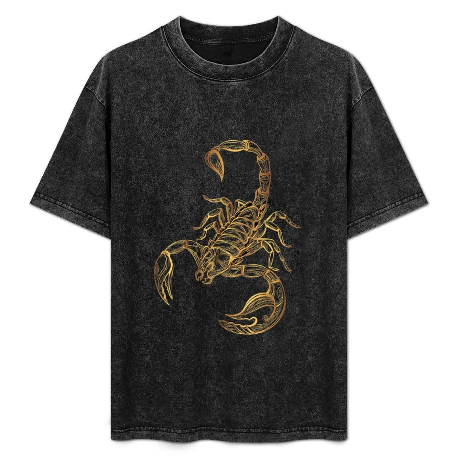 

Gold Art Animal Scorpion T-Shirt aesthetic clothes fashion shirts shirts graphic tee blue lock mens graphic t-shirts pack